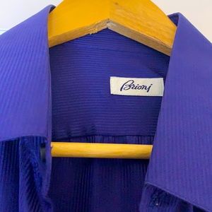 Brioni blue and black thin stripe silk shirt M - PRICE FIRM